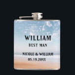 Personalized Multicolor Beach Scene Flask<br><div class="desc">Personalized Multicolor Beach Scene Flask</div>