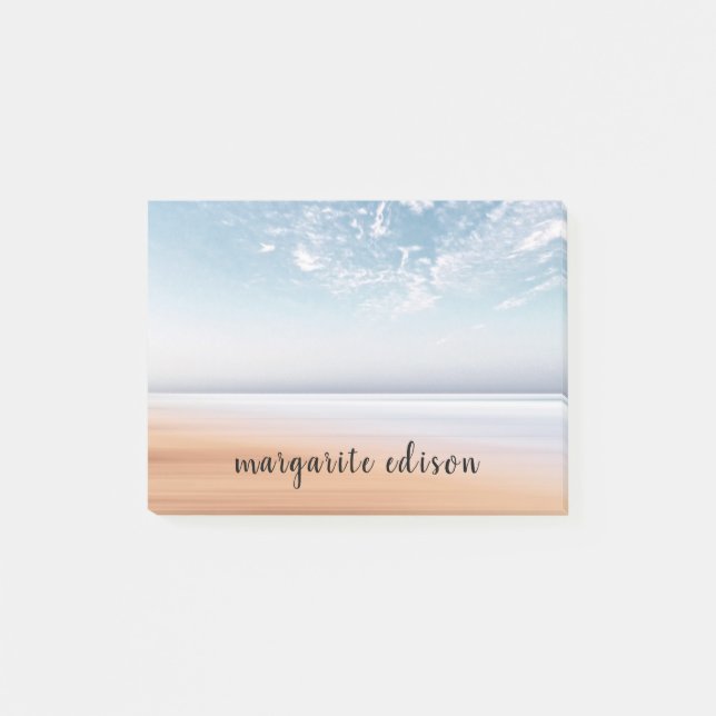 Personalized Multicolor Beach Scene Post-it Notes (Front)