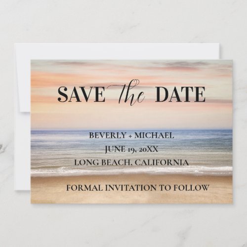 Personalized Multicolor Beach Scene Save the Date 