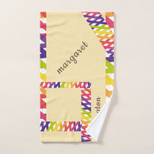 Personalized Multicolor Lines Hand Towel