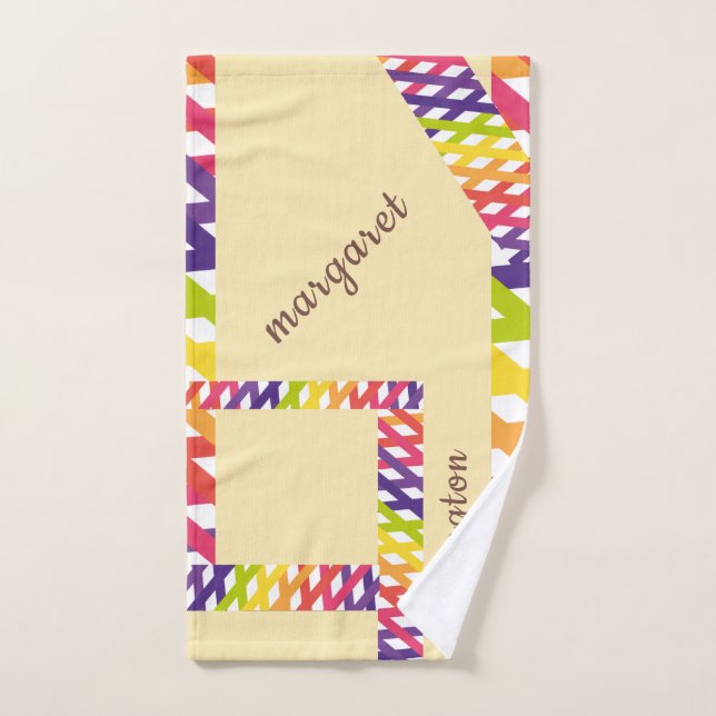 Personalized Multicolor Lines Hand Towel (Hand Towel)
