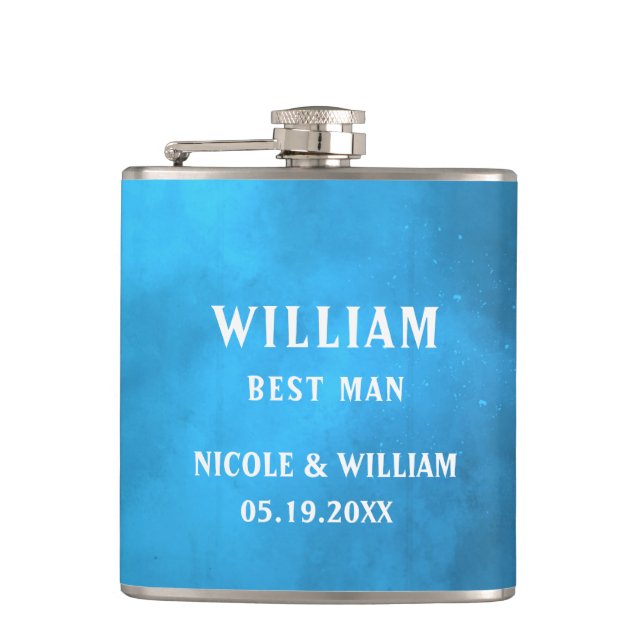 Personalized Multicolor Water Scene Flask (Front)
