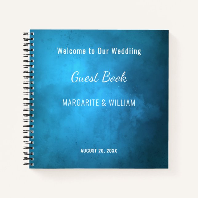 Personalized Multicolor Water Scene Guest Book (Front)