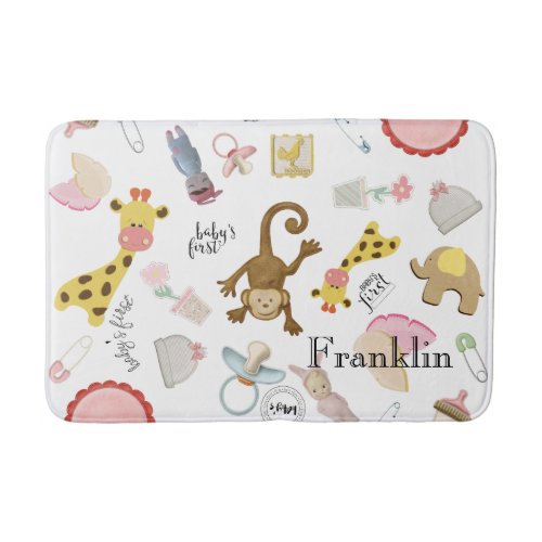 Personalized Multicolored  Baby Toys Bath Mat
