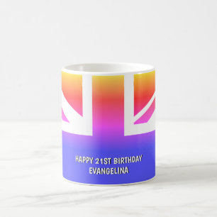 Personalized Multicolored British UNION JACK Coffee Mug