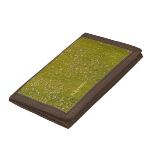 Personalized Multicolored Green Florals Tri-fold Wallet