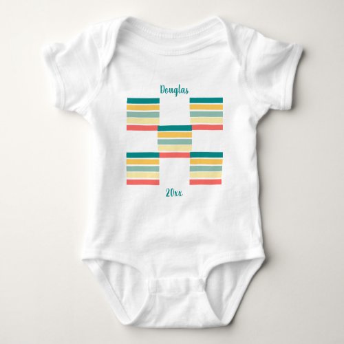 Personalized  Multicolored Just Beachy  Baby Bodys Baby Bodysuit