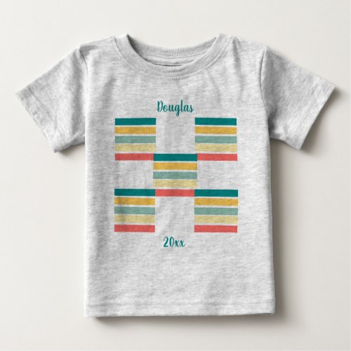 Personalized  Multicolored Lets Get Beachy Gray  Baby T_Shirt