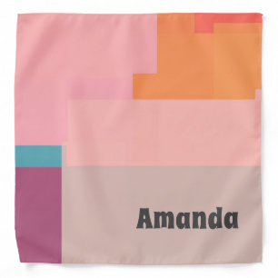 Personalized Multicolored Squares Bandana