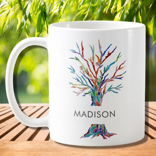 Personalized Multicolored Tree Coffee Mug