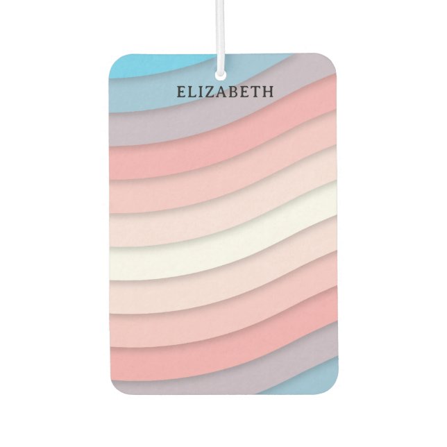 Personalized Multicolored Waves Air Freshener (Front)