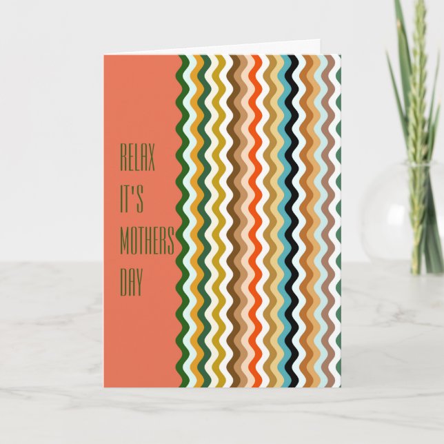 Personalized Multicolored Wavy Zigzag Pattern Card (Front)