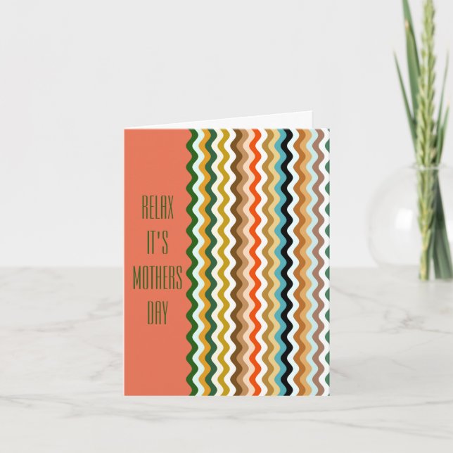 Personalized Multicolored Wavy Zigzag Pattern Card (Front)