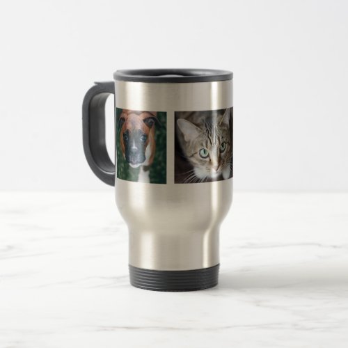 Personalized Multiple Pet Photo Travel Mug