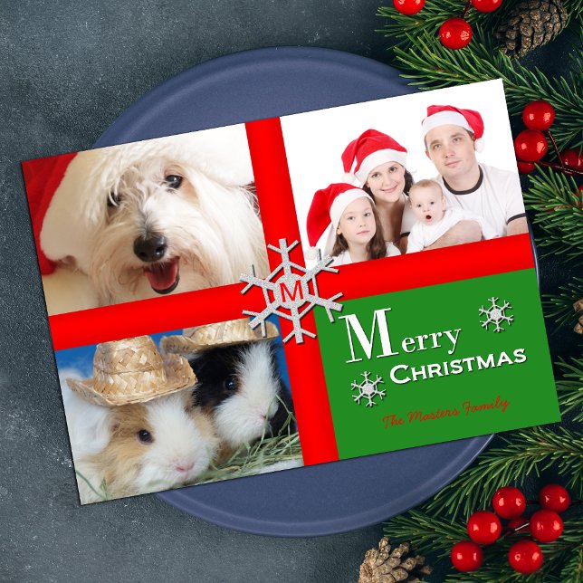 Personalized Multiple Photo Christmas Flat Card (Creator Uploaded)