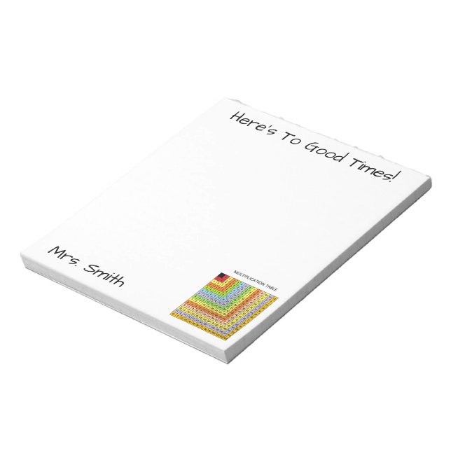 Personalized "Multiplication Chart" Notepad (Rotated)