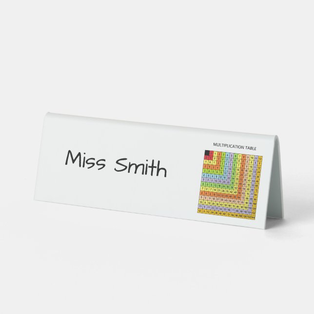 Personalized "Multiplication Chart" Table Tent (Front)