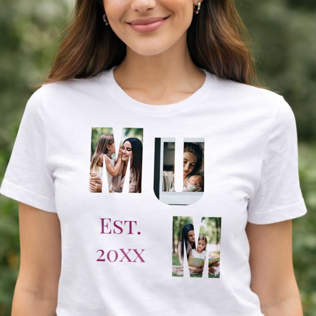 Personalized Mum Photo Collage Mother's Day Tri-Blend Shirt (Creator Uploaded)