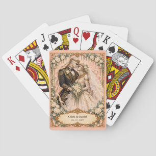 Personalized Mummy Bride and Groom Wedding Favor Poker Cards