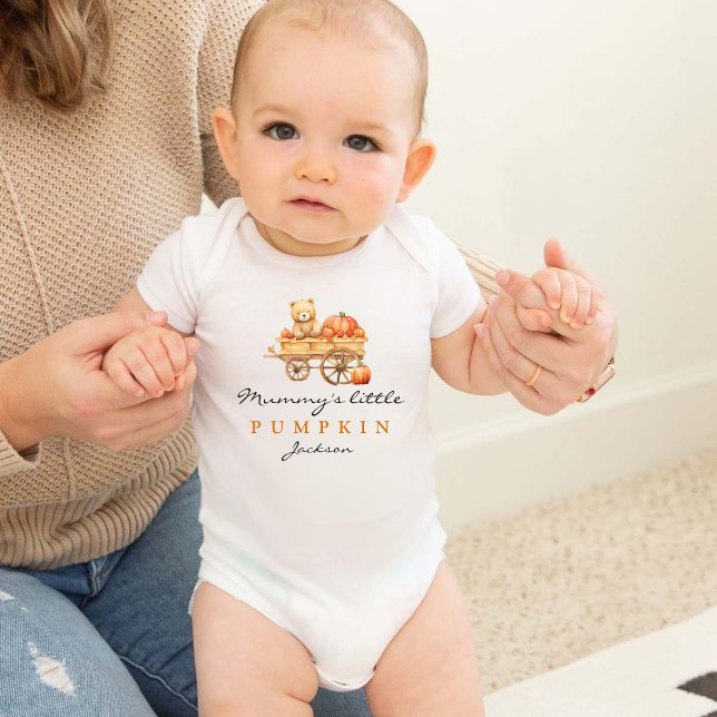 Personalized Mummy's Little Pumpkin Halloween Fall Baby Bodysuit (Creator Uploaded)