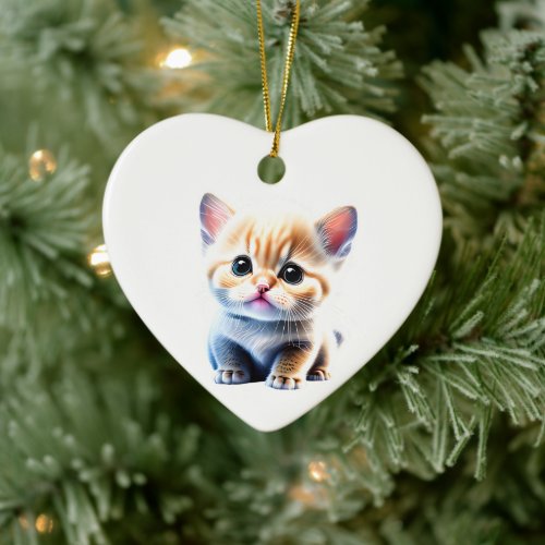 Personalized Munchkin Kitten Ceramic Ornament