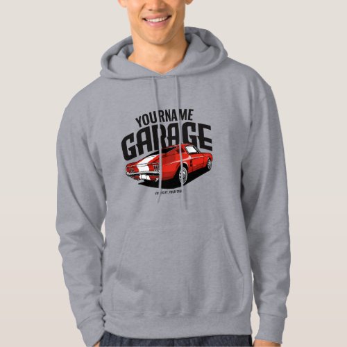 Personalized Muscle Car 1967 Red Fastback Garage  Hoodie