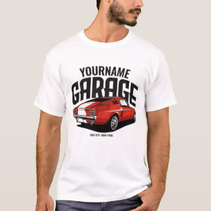 Personalized Muscle Car 1967 Red Fastback Garage T-Shirt