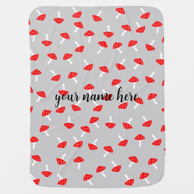 Personalized Mushroom Baby Blanket (Front)