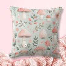 Personalized Mushroom Throw Pillow