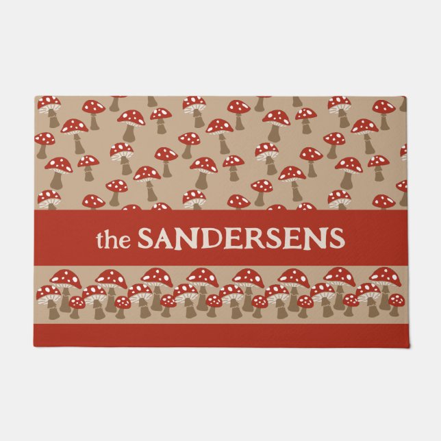 Personalized Mushrooms Door Mat (Front)