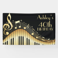 Personalized Music Birthday Banner