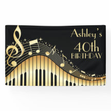 Personalized Music Birthday Banner