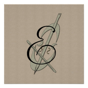 Personalized Music Cello Fan Monogram Poster