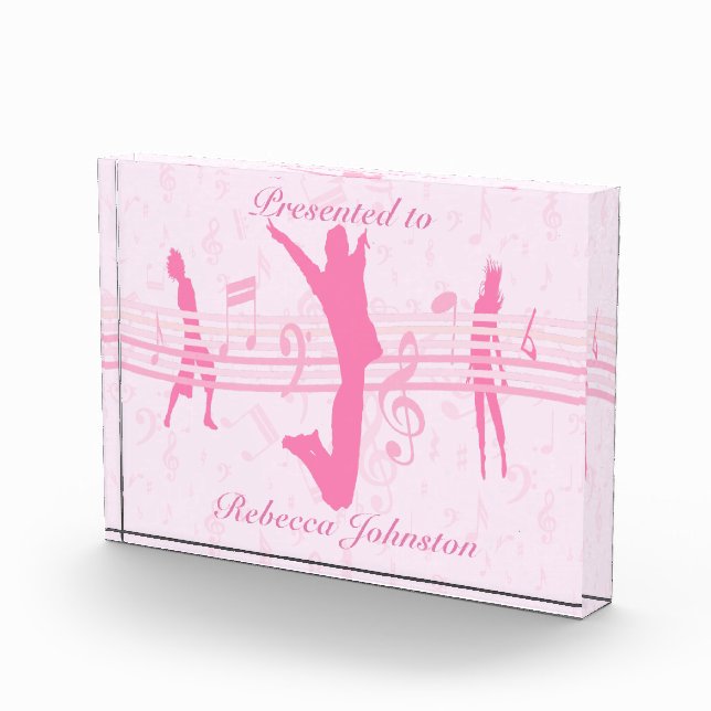 Personalized Music Dance and Drama Pink Award (Right)