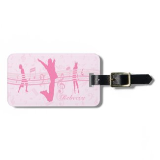 Personalized Music Dance and Drama Pink Luggage Tag