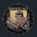 Personalized Music DJ Dartboard<br><div class="desc">A fun music dj themed dartboard for the music lover of the family! ***Please note, recommend REPLACING THE PHOTO reference to your own, so the layers are properly configured. Features fun colorful collage that's perfect for music decor or fun new dart games. Fully customizable if desired to add names, images,...</div>