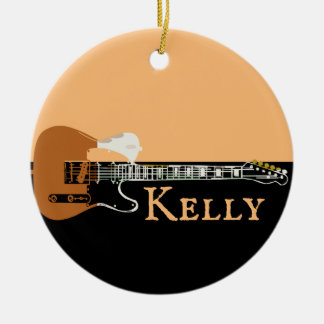 Personalized Music Electric Bass Guitar Ceramic Ornament