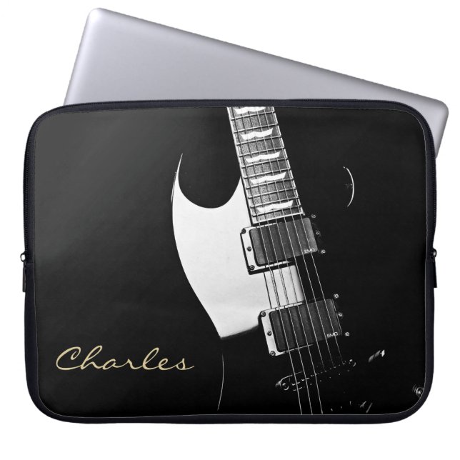 Personalized Music Electric Guitar Laptop Sleeve (Front)