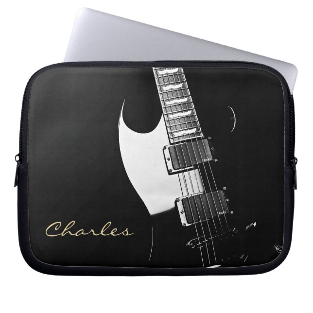 Personalized Music Electric Guitar Laptop Sleeve (Front)