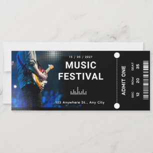 Personalized Music Festival Ticket Concert Event Invitation