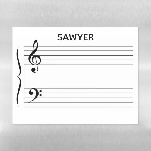 Personalized Music Grand Staff Staves Lines System Magnetic Dry Erase Sheet