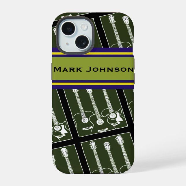 Personalized Music Guitar pattern Iphone Case (Back)