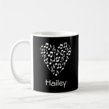 Personalized Music Heart Mug (Black) Coffee Mug