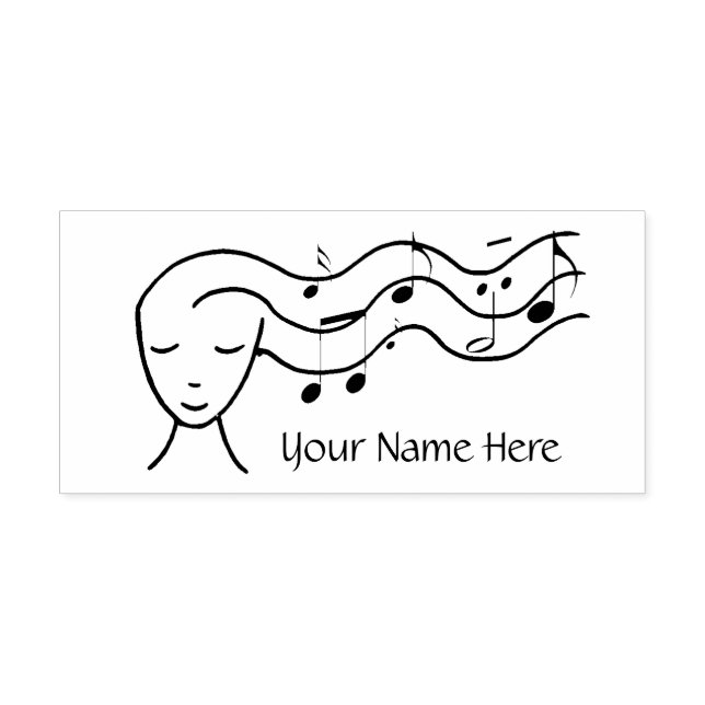 personalized music logo self-inking stamp (Design)