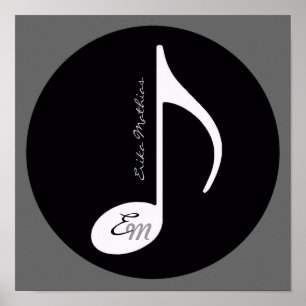 personalized music note black idea poster