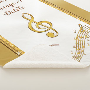 Personalized, Music Note Blanket, Cozy Sherpa Blanket