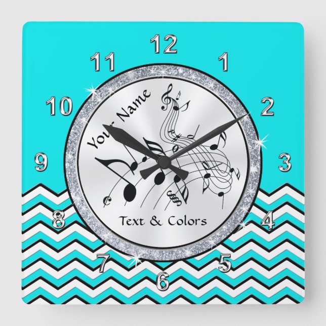 Personalized Music Note Gifts, Music Note Clock (Front)