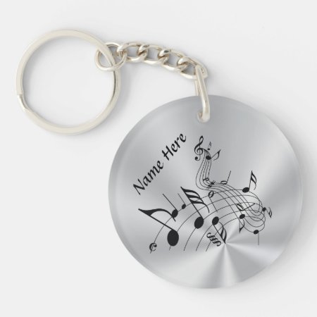 Personalized Music Note Gifts With Your Name Keychain