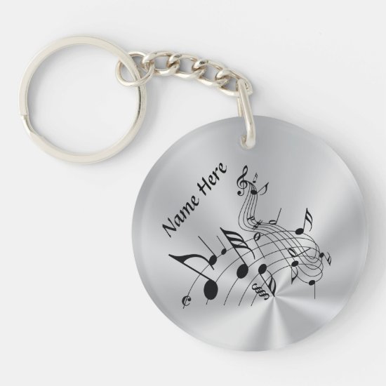Personalized Music Note Gifts with Your NAME Keychain