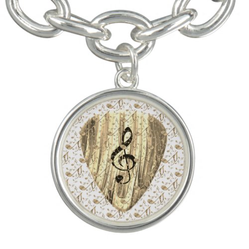 Personalized Music Note Guitar Pick  Bracelet